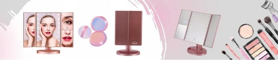 Lusterko PREMIUM Do MAKIJAŻU Powiększające 3X Kosmetyczne PODŚWIETLANE LED