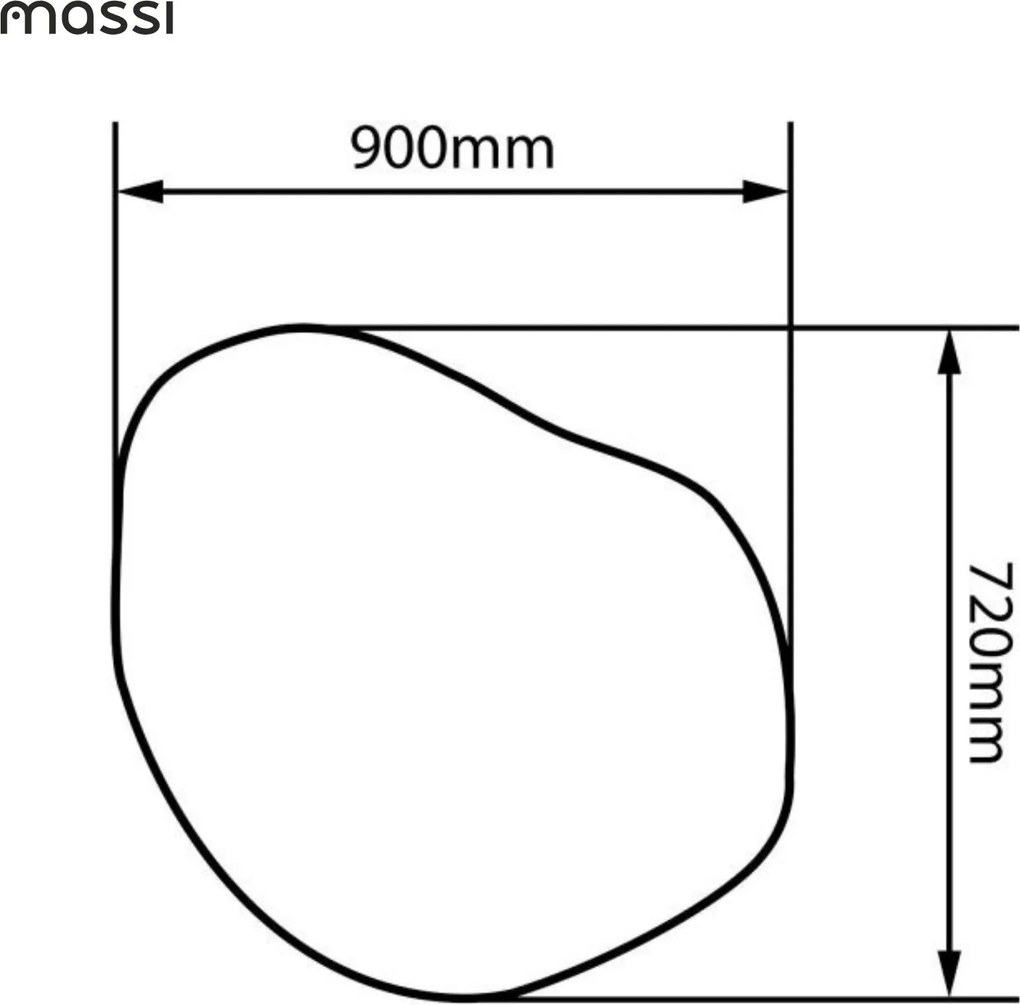 Lustro o nieregularnym kształcie oszlifowane bez podświetlenia MERINGO | Różne rozmiary | Różne kolory szkła : Kolor tafli szkła - Brąz, Rozmiar - 80 x 64 cm