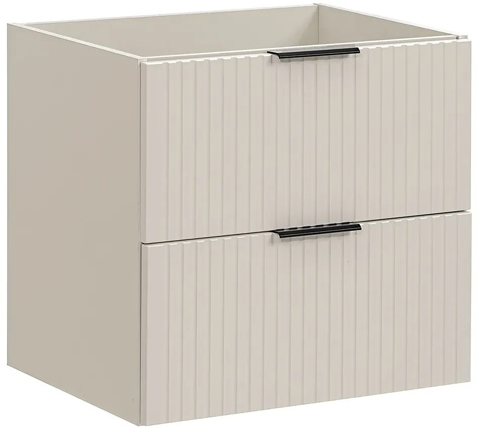 Beżowa wisząca szafka pod umywalkę 60 cm - Edar 3X