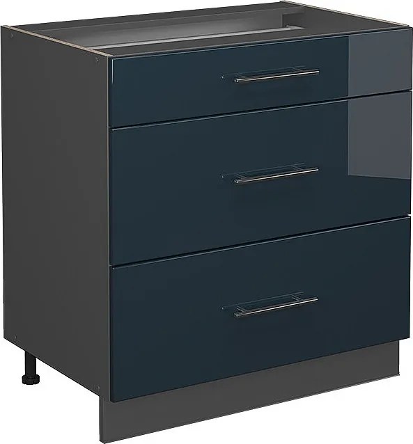 Szafka dolna do kuchni ciemnoniebieski wysoki połysk 80x60x82 fame-line