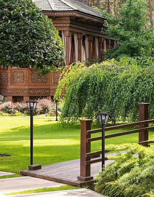 Czarna lampa zewnętrzna ogrodowa słupek - A455 L5-B80