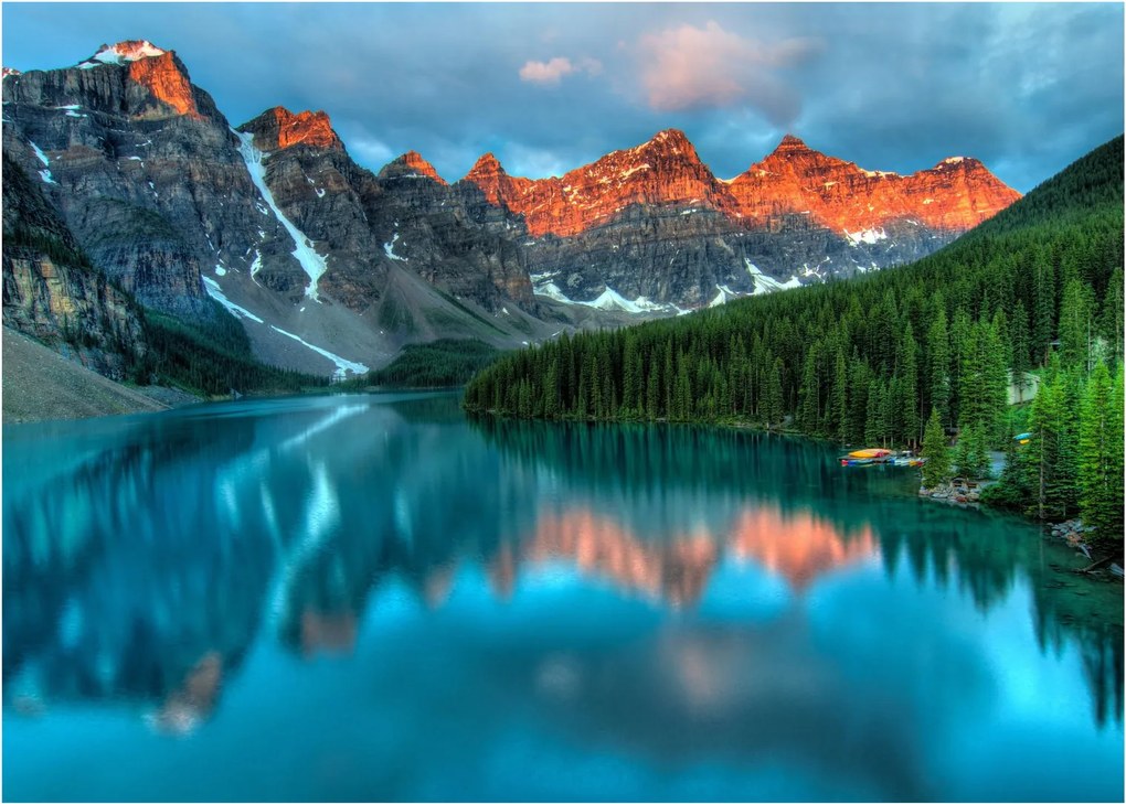 Obraz na szkle turkusowego jeziora (70x50 cm)