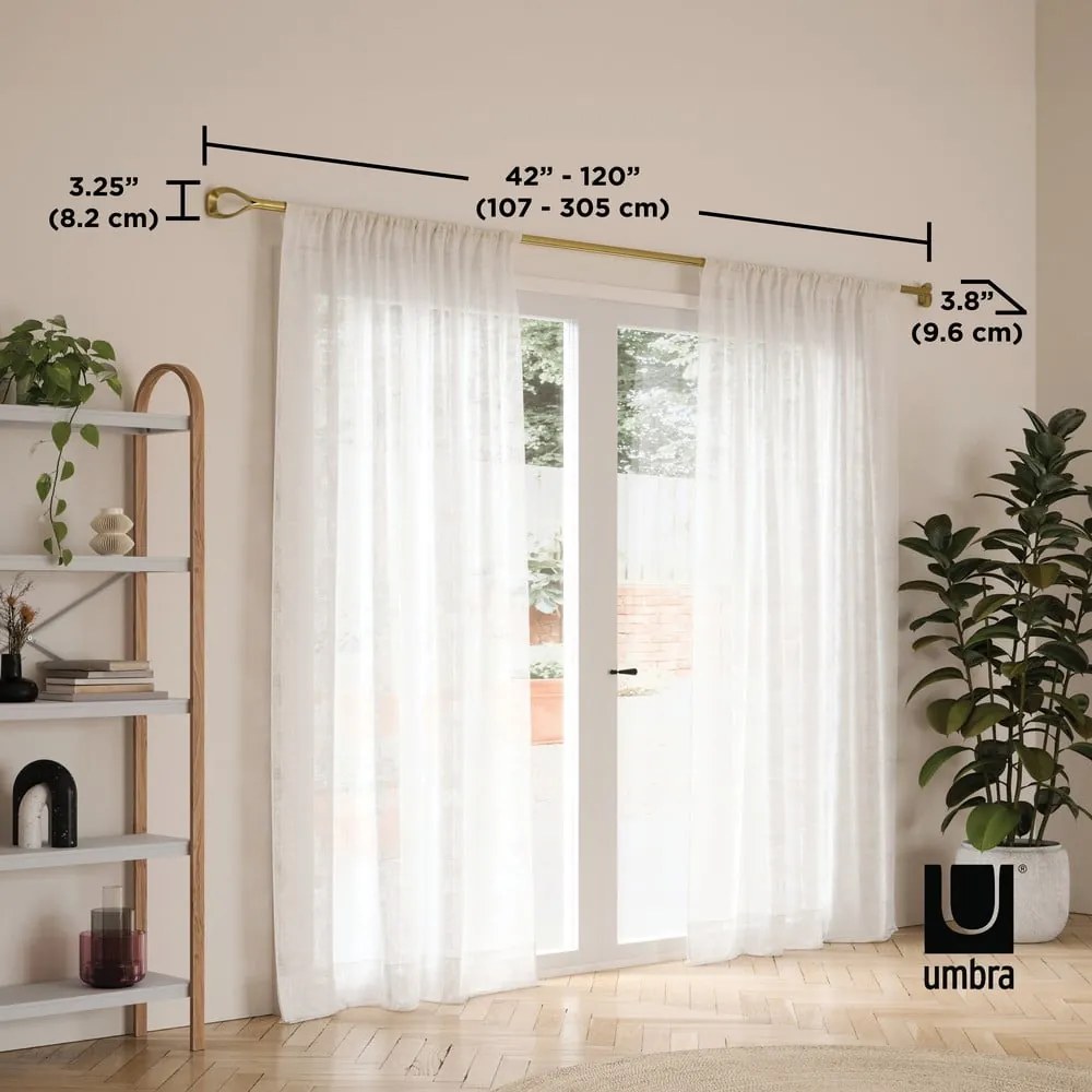 Stalowy regulowany karnisz 107 - 305 cm Loop – Umbra