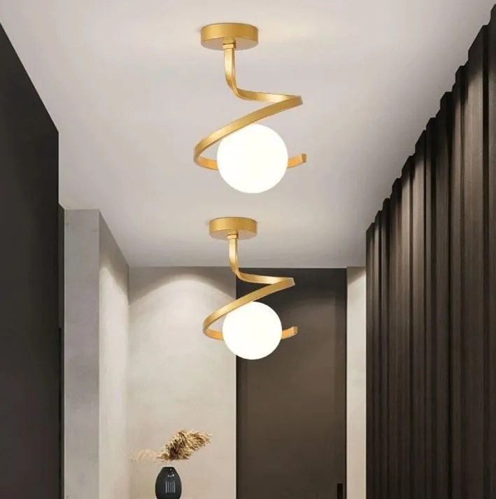 Plafon lampa sufitowa szklana metalowa AT62-1SZ-Złoto