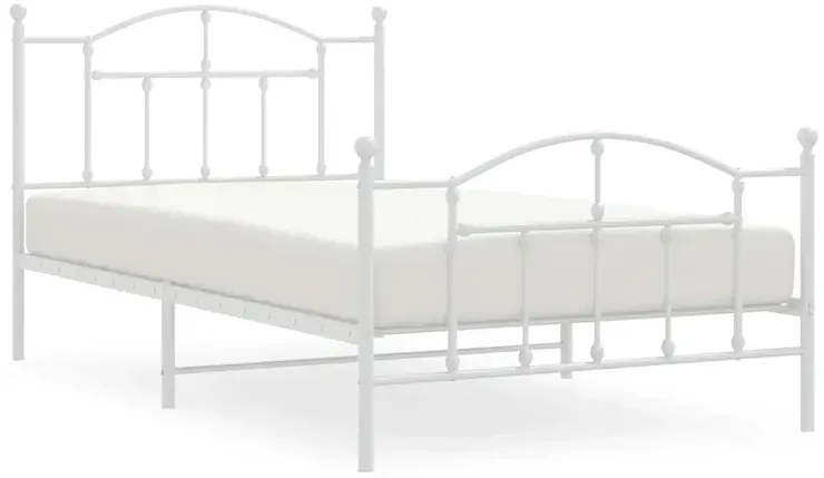 Białe metalowe łóżko pojedyncze 100x200 cm C2-E82