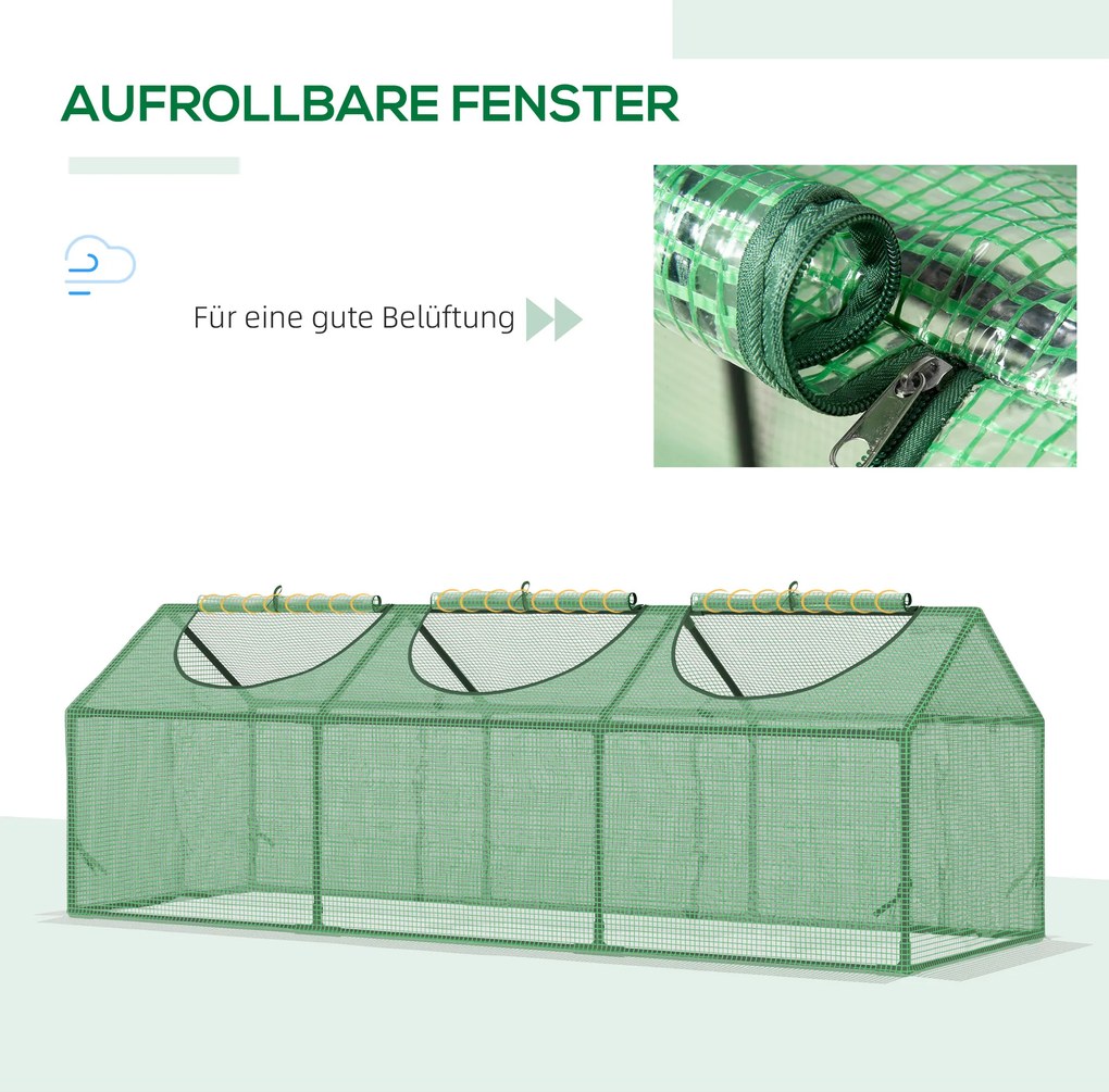 Outsunny Szklarnia z Okienkiem PE do Pomidorów Zielona Cieplarnia Skrzynia Inspekcyjna 119x60x60cm | Aosom PL