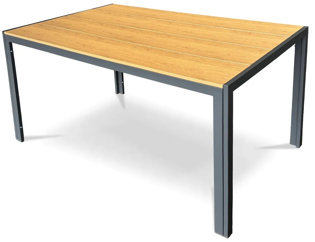 Autronic Stół ogrodowy, metal, polywood, brązowy, AZT-S1215 OAK