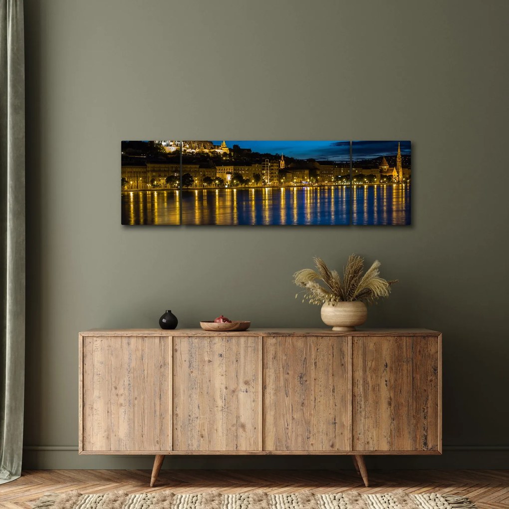 Obraz miasta nocą (170x50 cm)