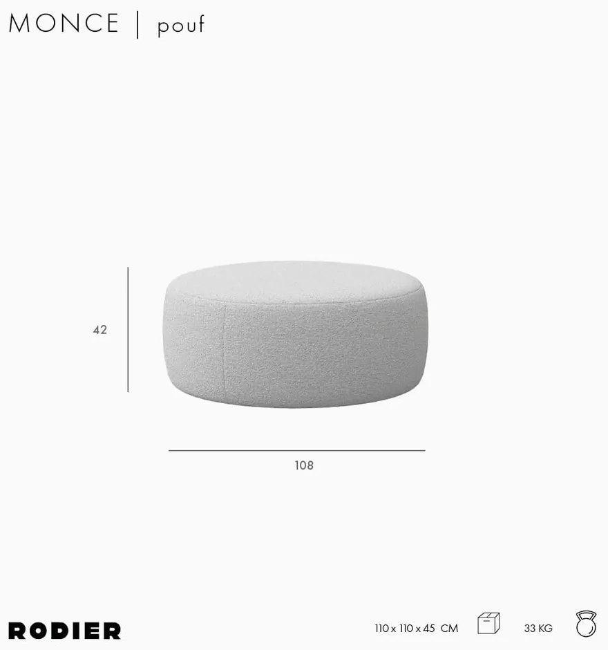 Zielony podnóżek z materiału bouclé Monce – Rodier