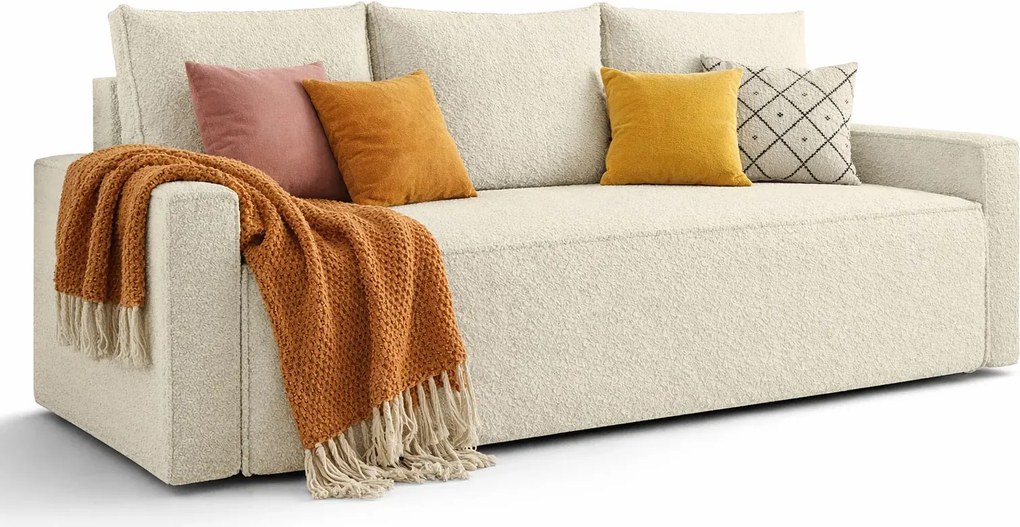 Beżowa rozkładana sofa z pojemnikiem Z7-D79