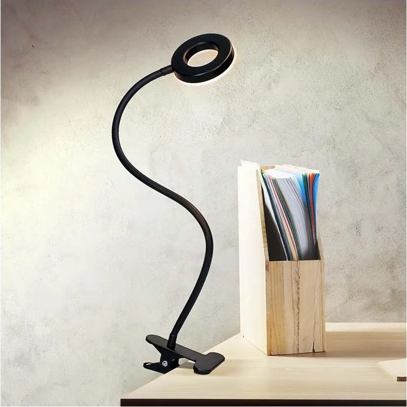 Brilagi -LED ściemnialna lampa zaciskowa ORBELA LED/8W/5V 3000/4000/5000K czarna