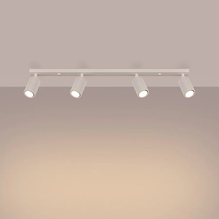 Lampa sufitowa minimalistyczny Gloow, aluminium - 4 źródło światła 3000K - L.81 x H.16.5 cm - beżowy