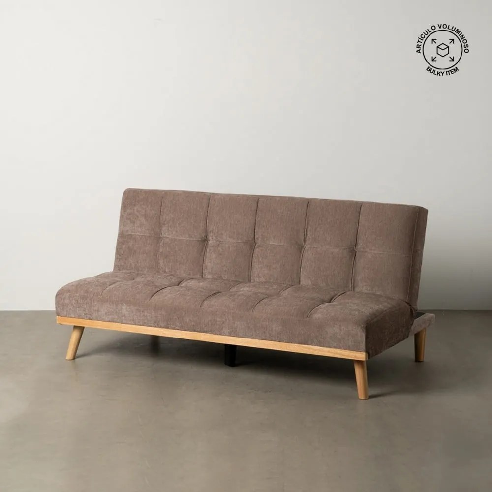 Brązowa rozkładana sofa z tkaniny szenilowej 178 cm – Ixia
