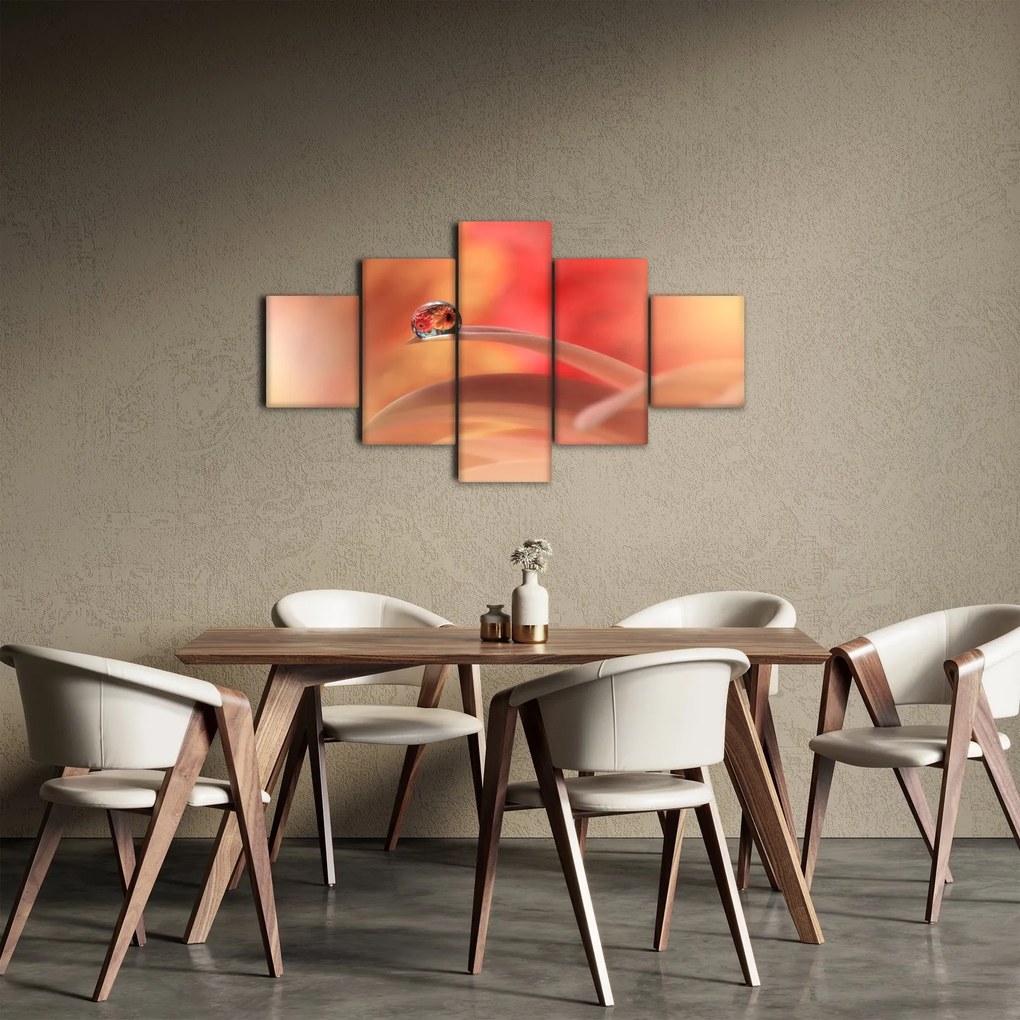 Obraz kwiecistej kropli rosy (125x70 cm)