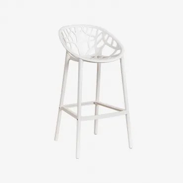 Zestaw 2 Wysokich Stołków Ogrodowych Z Polipropylenu Ores Gardenia Biel & ↑75 Cm - Sklum
