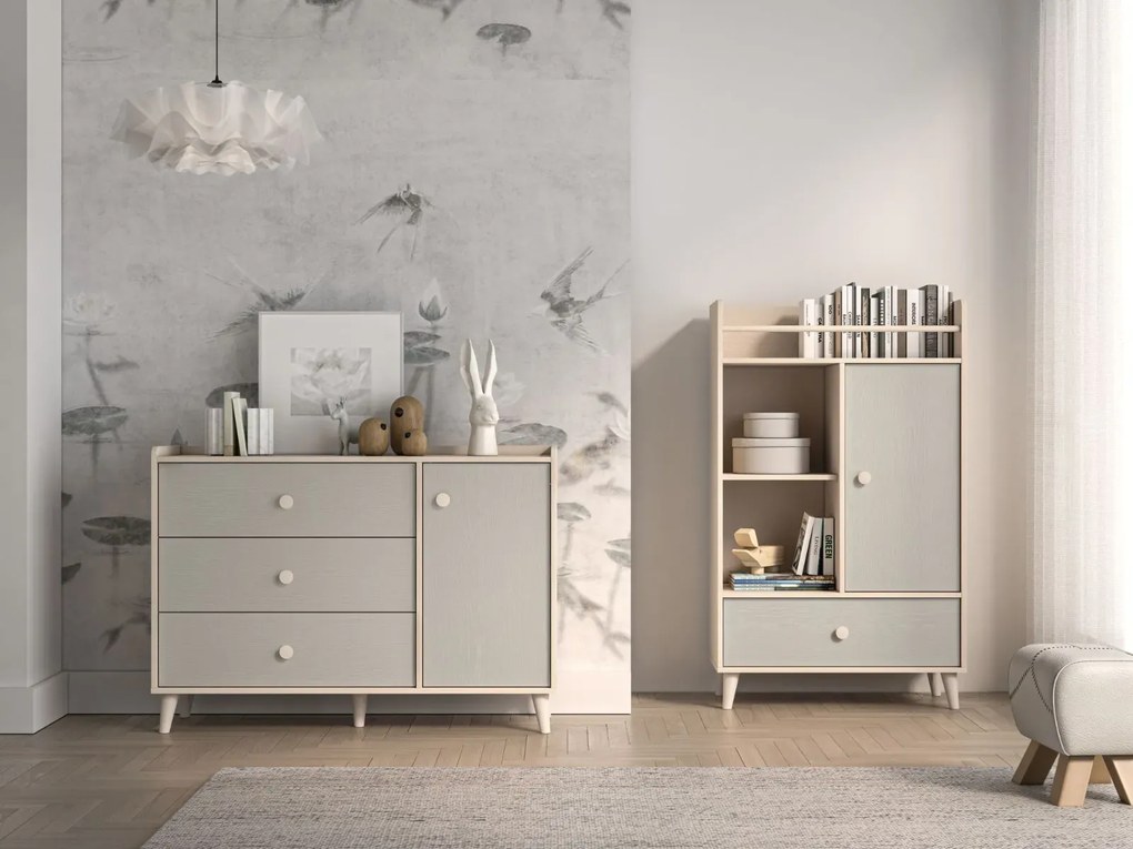 Komoda dziecięca MELLY 05 120 szara ML MEBLE