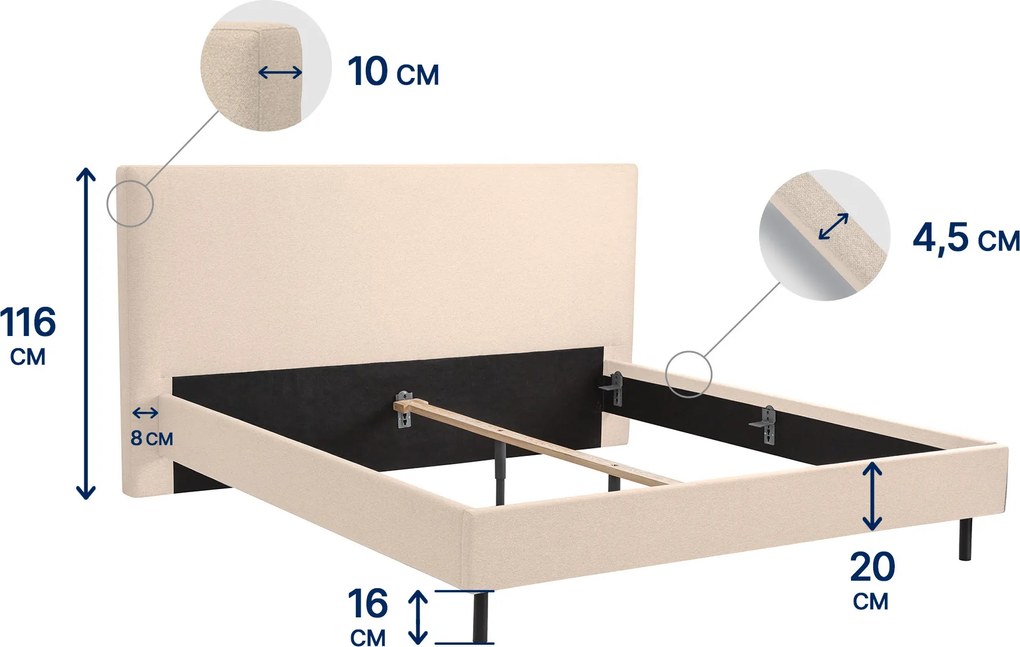 Rama łóżka Dolce Pro Pure beżowa