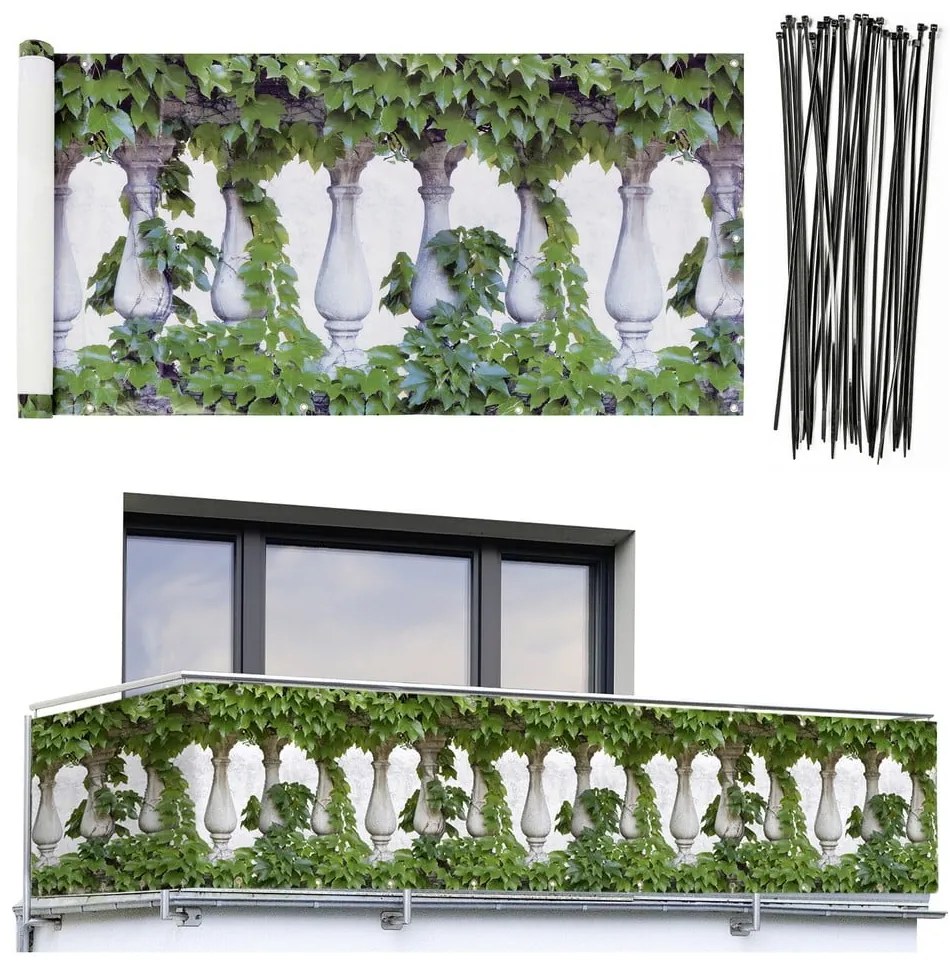 Zielona plastikowa osłona balkonowa 500x85 cm – Maximex