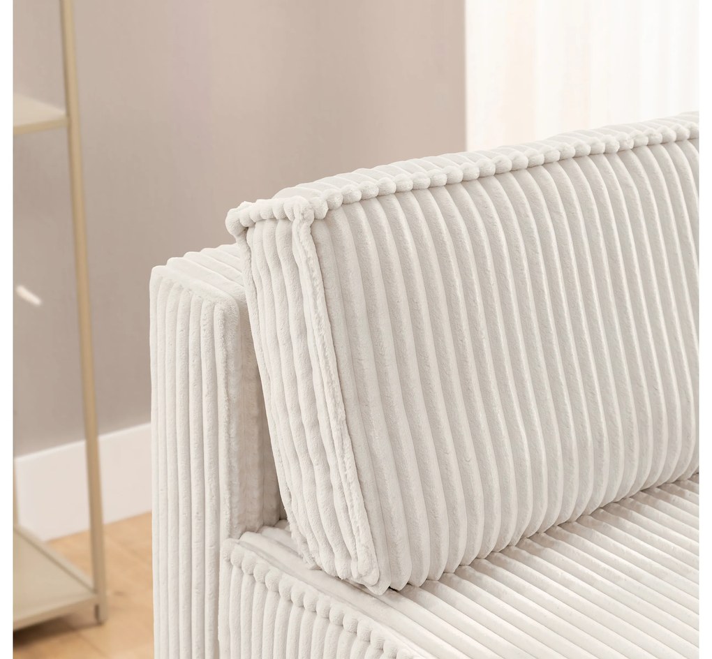 Kanapa Solvero z funkcją spania - jasny beż plusz Tilia 01