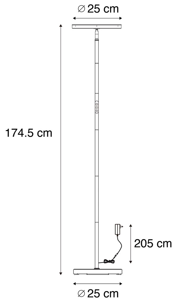 Nowoczesna lampa podłogowa czarna z diodą LED, ściemnialna RGB z pilotem - Sjors Nowoczesny Oswietlenie wewnetrzne