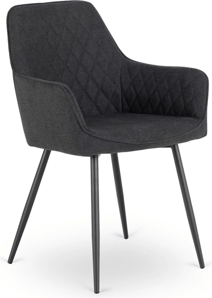 Krzesło Tapicerowane do Jadalni BRESSO 2 Czarne Nowoczesne Loft