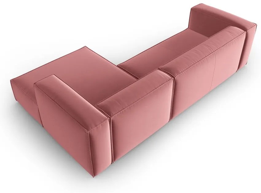 Różowy aksamitny narożnik Mackay – Cosmopolitan Design