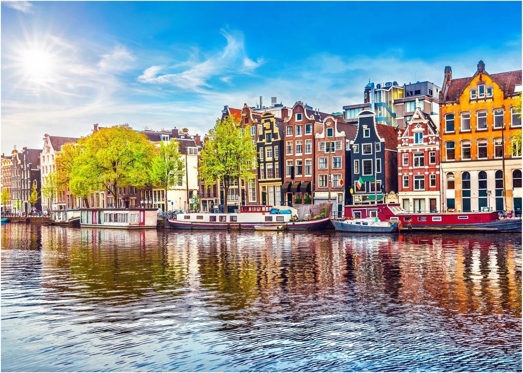 Obraz na szkle - Tańczące domy, Amsterdam (70x50 cm)