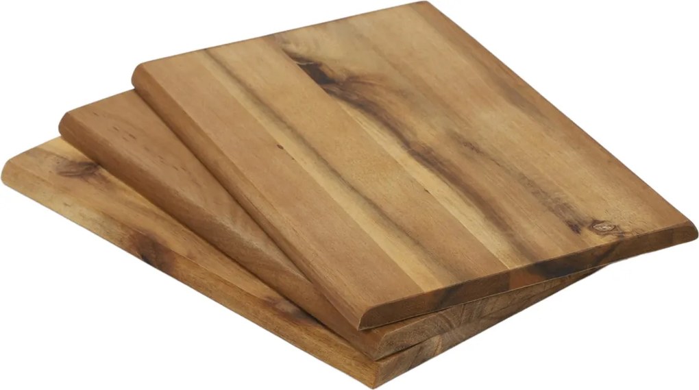 Tace do serwowania przekąsek, 3 sztuki w komplecie, drewno akacjowe, 23 x 15 cm, Kesper