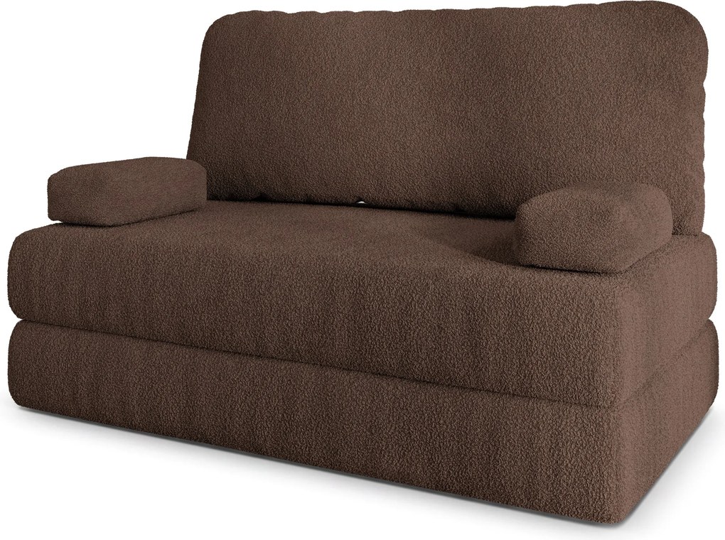 Masseno Sofa piankowa KESTE z funkcją spania, Kanapa z pianki do salonu, Bezmontażowa, Tkanina bucle – Brązowy QUELLE 25