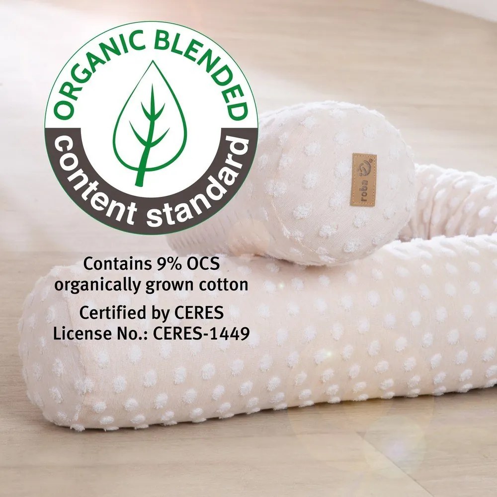 Beżowy ochraniacz do łóżeczka z mieszanki bawełny 170 cm Frosty Almond – Roba