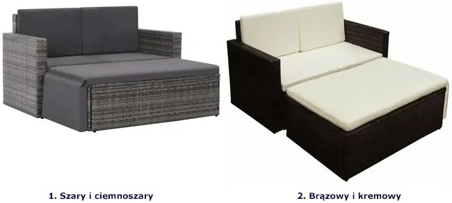 2-cz. brązowy komplet rattanowy do ogrodu x S3-B41