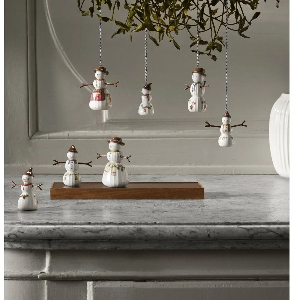 Porcelanowa ręcznie malowana ozdoba świąteczna ø 4 cm Hammershøi Snowman – Kähler Design