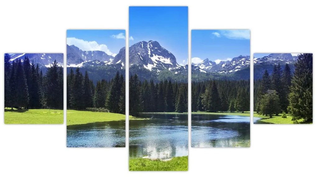 Obraz - Ośnieżone szczyty górskie (125x70 cm)