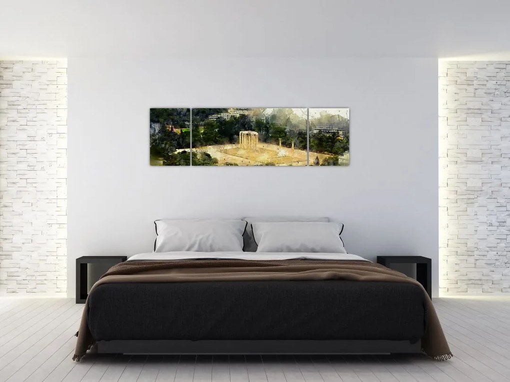 Obraz - Świątynia Zeusa, Ateny, Grecja (170x50 cm)