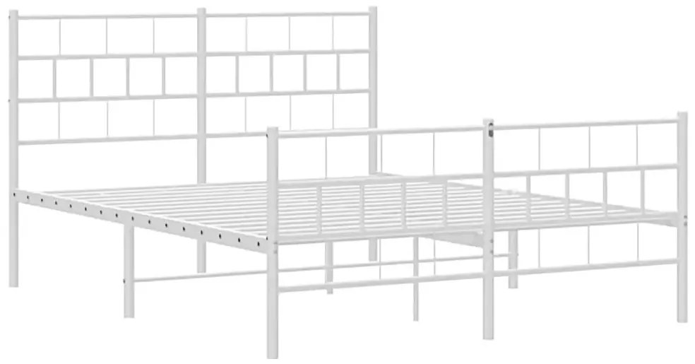 Białe dwuosobowe metalowe łóżko 120x200 - Aretuza