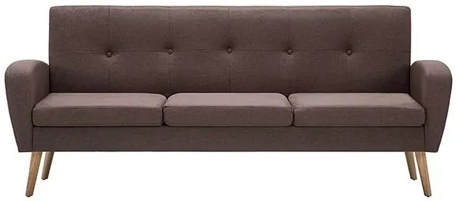 Trzyosobowa sofa pikowana brązowa - Anita 3Q