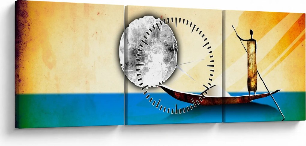 Obraz - Malarstwo starożytne (z zegarem) (90x30 cm)