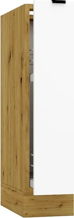 Szafka kuchenna z cargo 20 cm biały + dąb artisan C7-F09