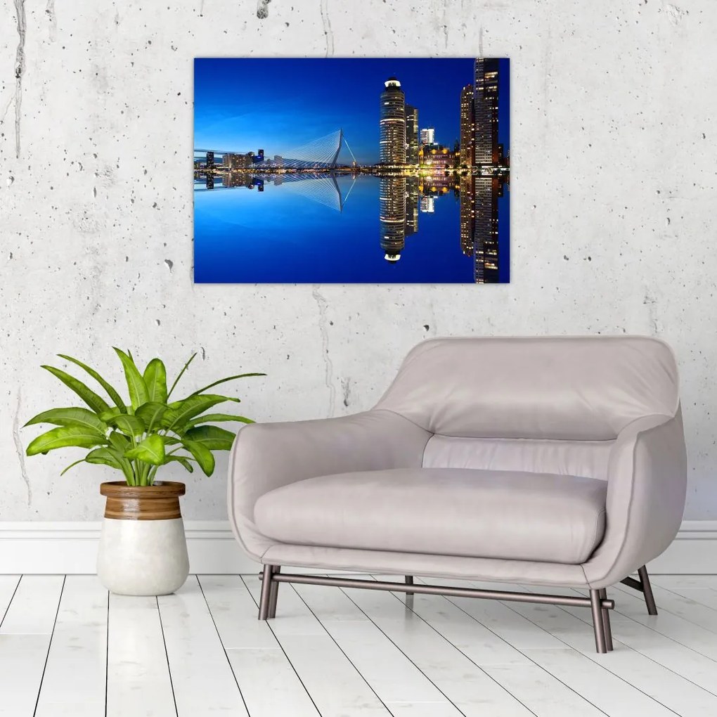 Zdjęcie - Rotterdam nocą (70x50 cm)