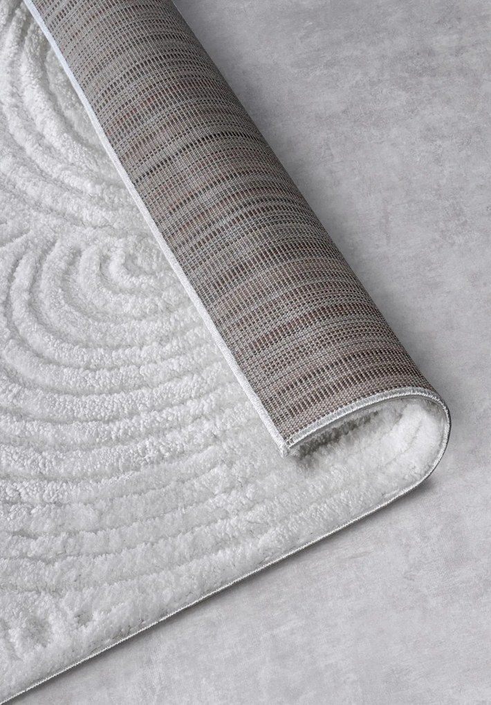 Dywan nowoczesny Gallery 3D Koła kremowy 160 cm x 235 cm