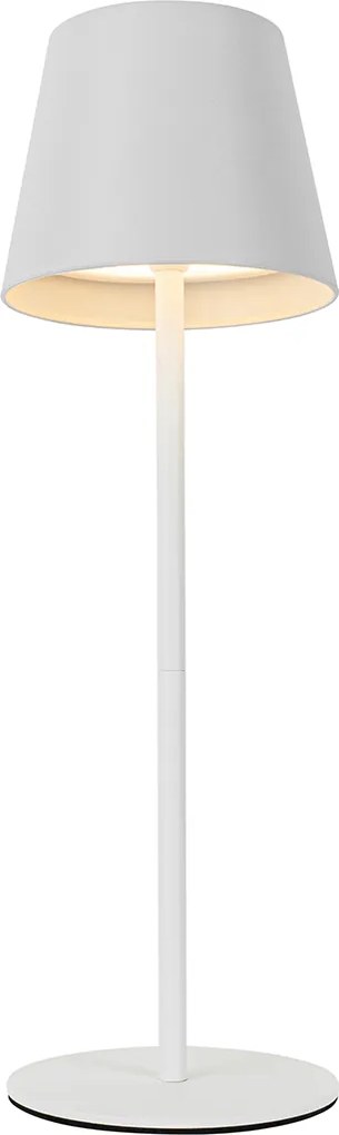 Lampa stołowa biała w komplecie z diodą LED, ściemniaczem, RGB i akumulatorem IP54 - Murdock