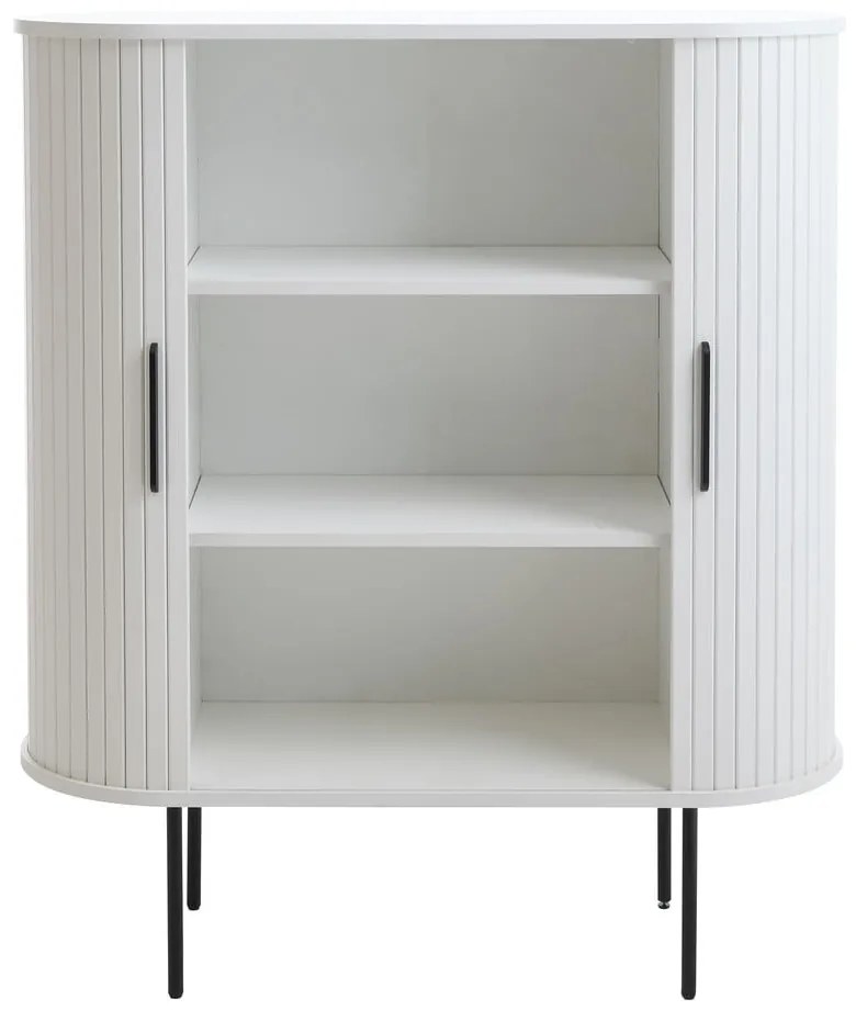 Biała szafka z drzwiami przesuwnymi 100x118x40 cm Nola – Unique Furniture