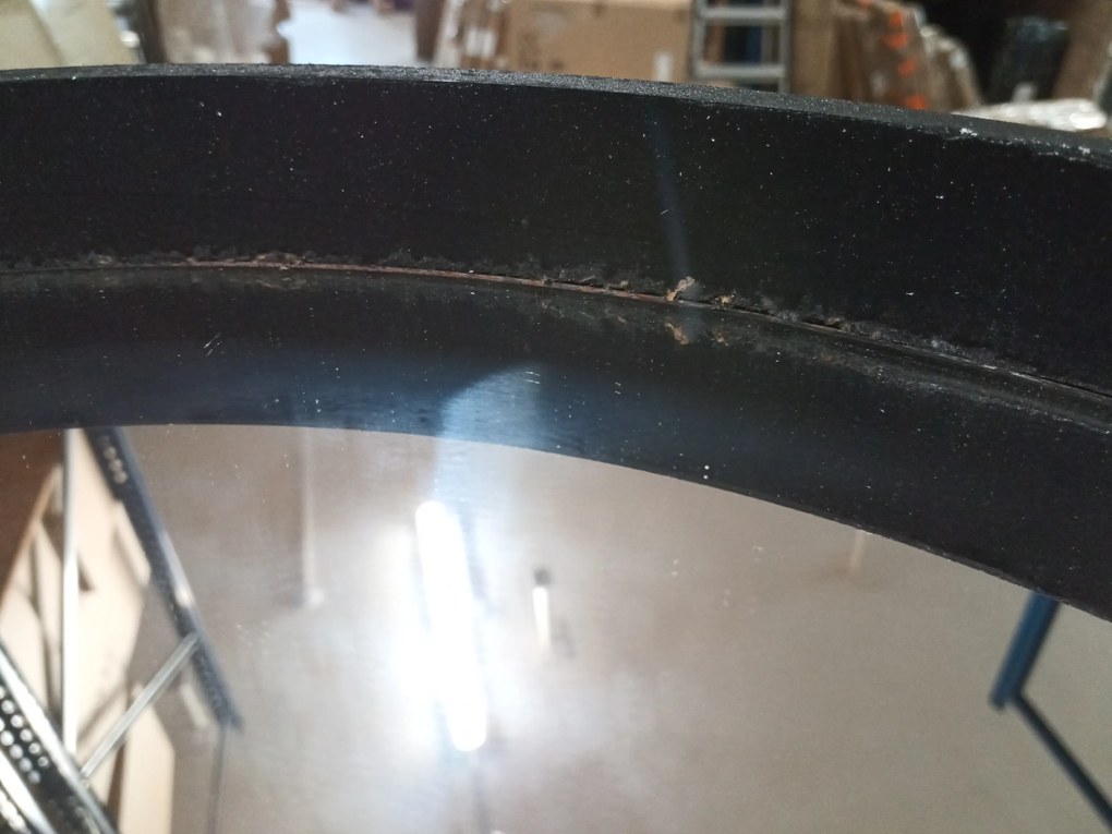 PROMOCJA Czarny okrągły lustro ze skórzaną rączką NAHAD Ø50 cm II jakość