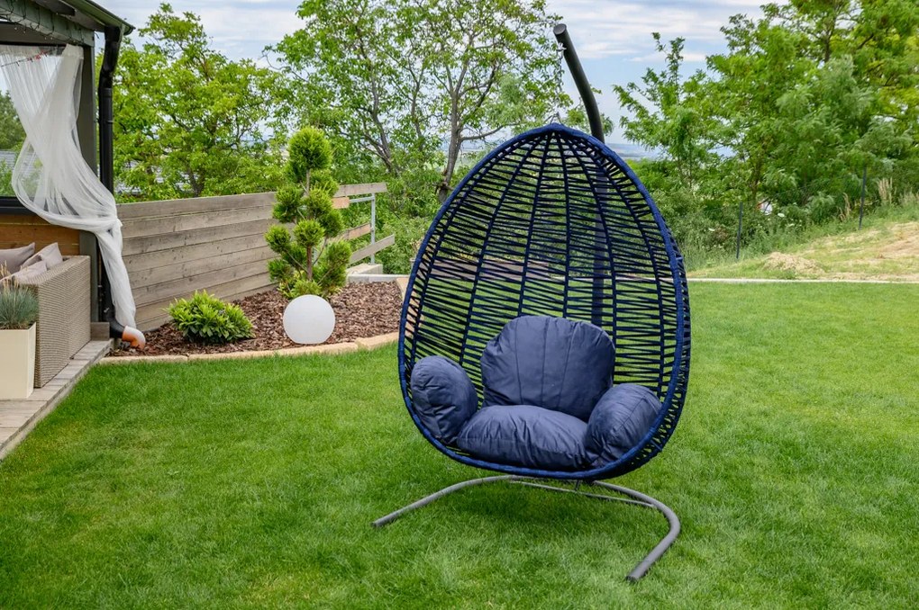 Ciemnoniebieskie wiszące krzesło NARS bez stojaka