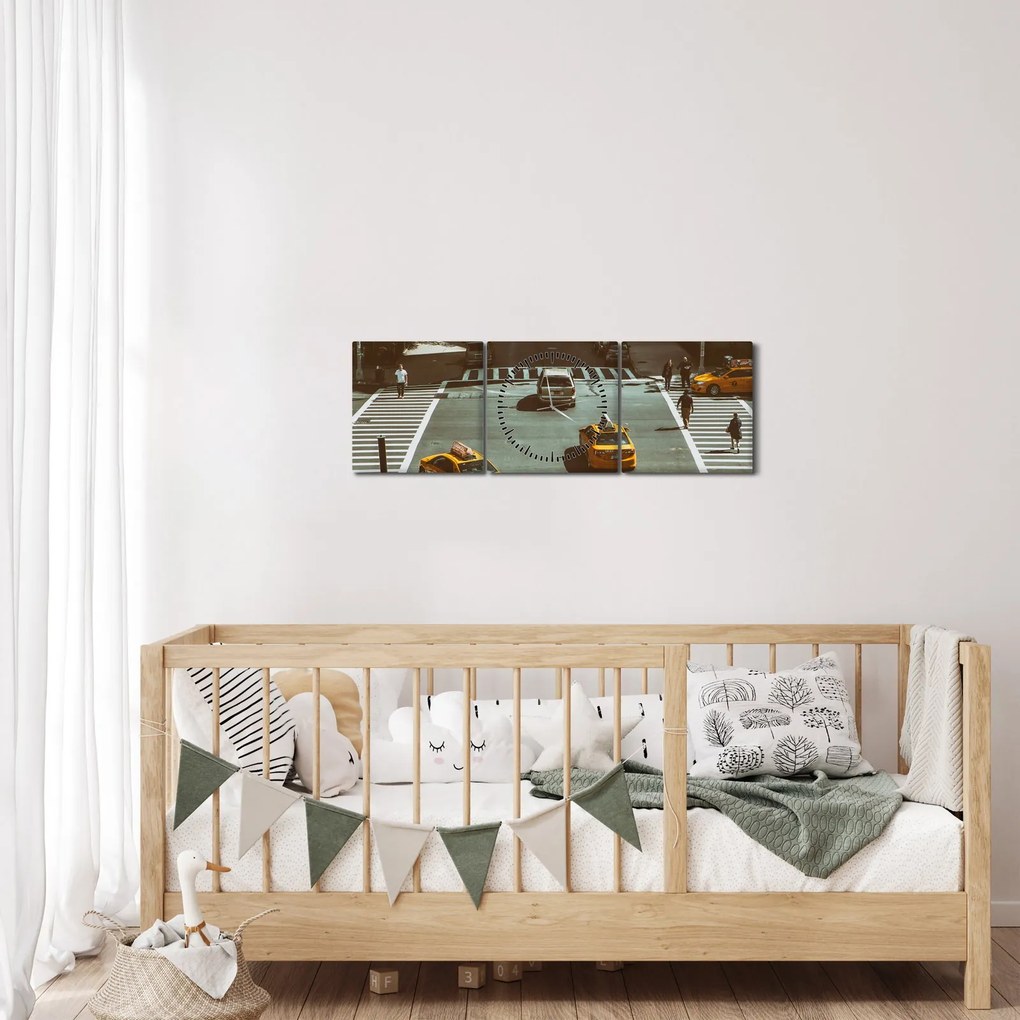 Obraz - New York (z zegarem) (90x30 cm)