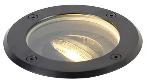 Nowoczesny zewnętrzny reflektor naziemny czarny regulowany IP65 - Delux