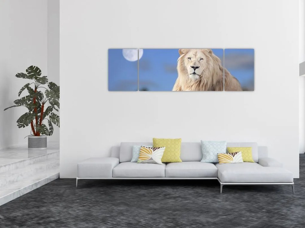 Obraz - Biały lew (170x50 cm)