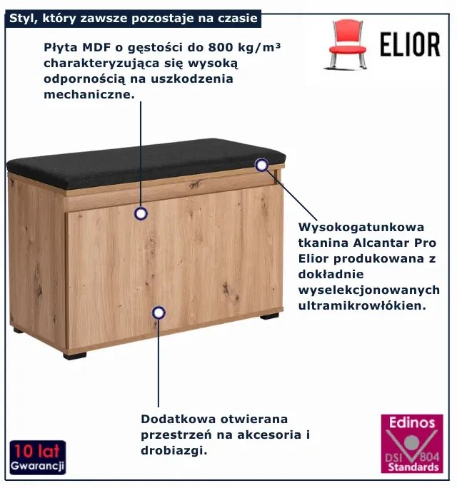Stylowa szafka na buty z siedziskiem 80 cm Z8-P09