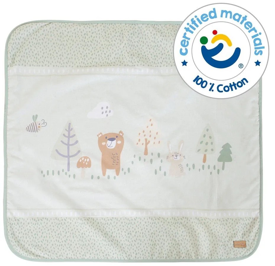 Jasnozielony koc dziecięcy z mikropluszu 80x80 cm Woodland Buddies – Roba