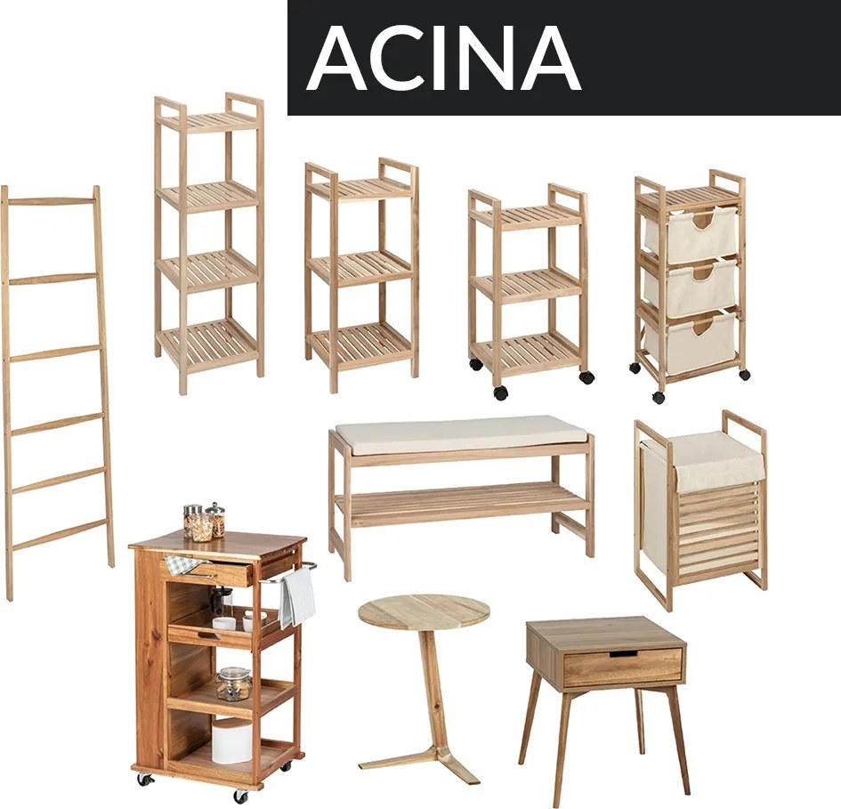 Mini komoda, stolik pomocniczy z szufladą, drewno olchowe, WENKO